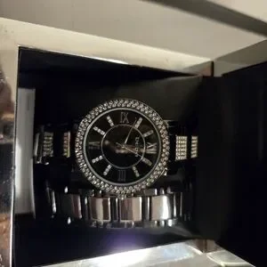 BEBE Black rhinestone watch bebe Faux-Diamond Chronograph Watch | SHOE SHOW MEGA main image 4